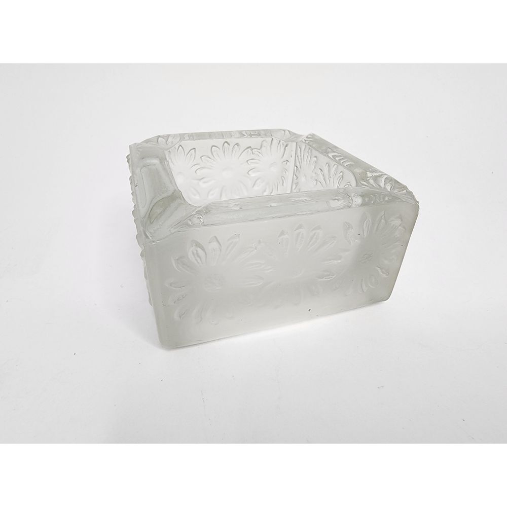 Square‎ Glass Floral Ashtray